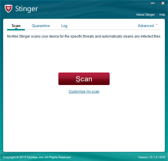 McAfee AVERT Stinger(ɱ) V12.1.0.1978 32λ ɫ