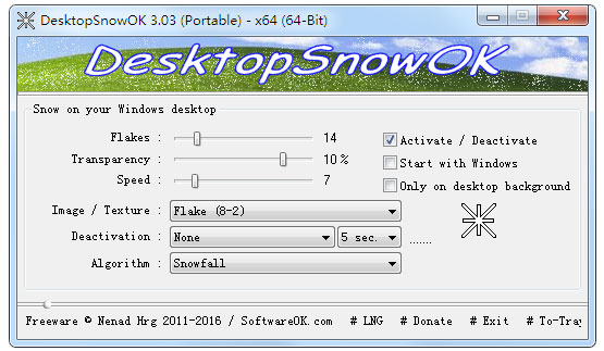 DesktopSnowOK(ѩС) V3.03 Ӣɫ