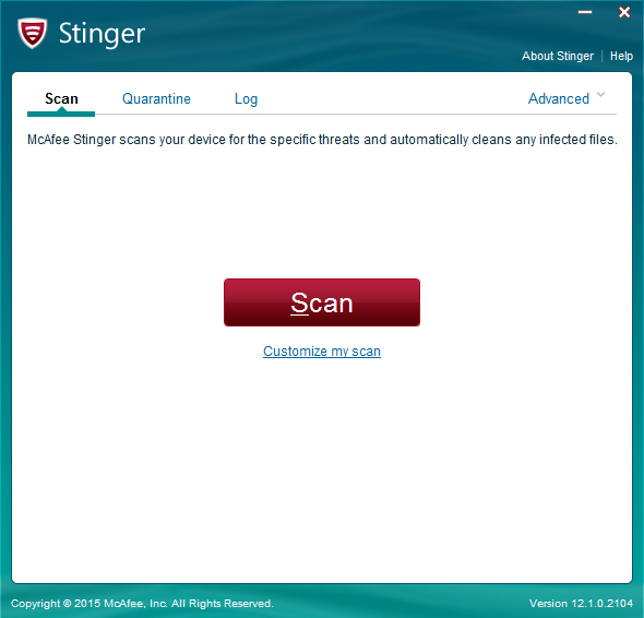 McAfee AVERT Stinger(ɱ) V12.1.0.2104 ɫ