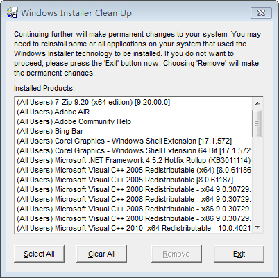 Windows Installer Clean UP() V4.71.1015.0