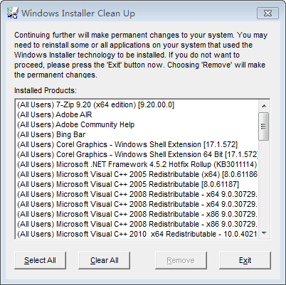 Windows Installer Clean UP() V4.71.1015.0