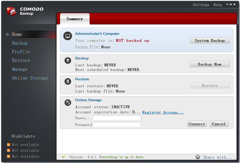 Comodo Backup(Ħϵͳ) V4.4.1.23 ԰