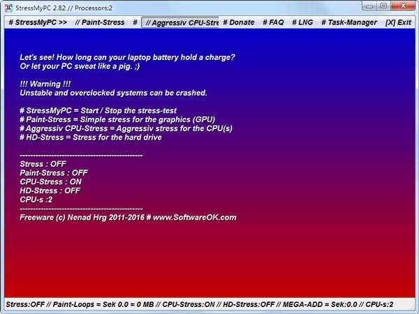 ����Ӳ��ѹ�����Թ���(StressMyPC) V2.82 ��ɫ��