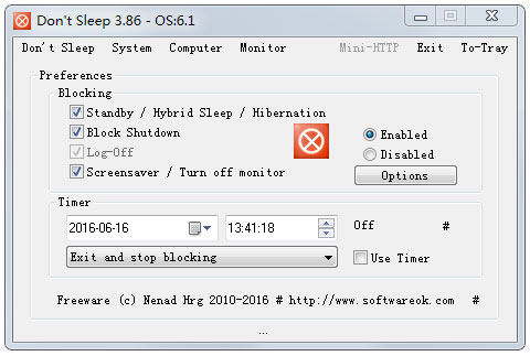 Dont Sleep(防止系统关机待机重启软件) V3.86 多国语言绿色版