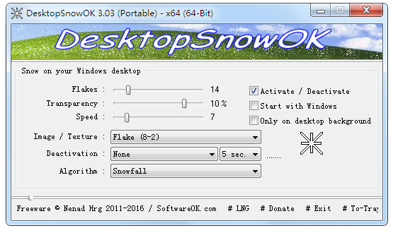 DesktopSnowOK(ѩС) V3.03 Ӣɫ