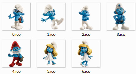 蓝精灵可爱系统图标 V1.0