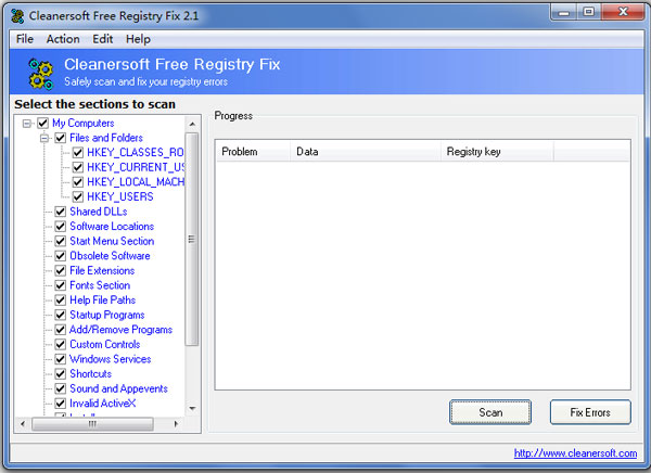 Cleanersoft Free Registry Fix(ϵͳע޸) V2.1