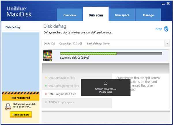Uniblue MaxiDisk(提高硬盘性能软件) V1.0.9.1