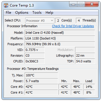 CoreTemp(CPU¶) V1.3 ɫ