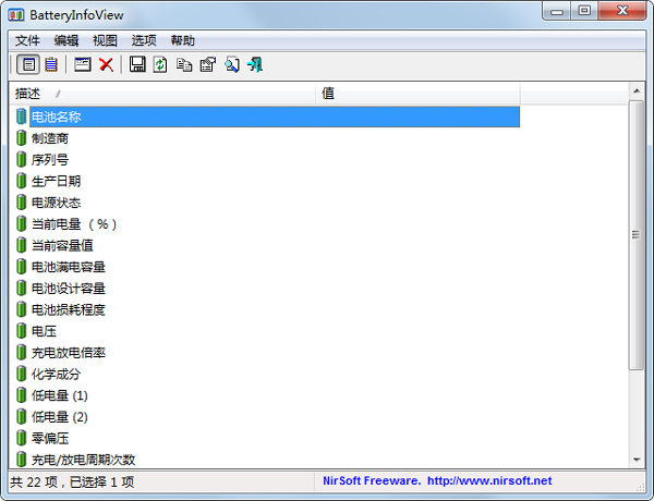 ʼǱؼ(BatteryInfoView) V1.20 ɫ