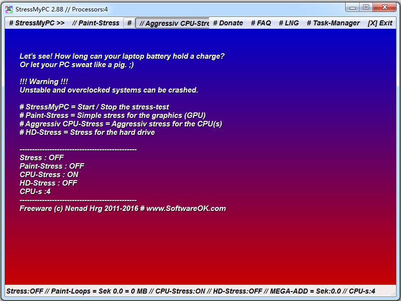 ӲѹԹ(StressMyPC) V2.88 ɫ
