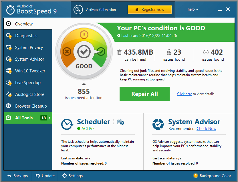 Auslogics BoostSpeed(ϵͳ) V9.1.1.0