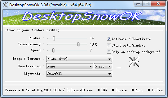 DesktopSnowOK(ѩС) V3.06 Ӣɫ
