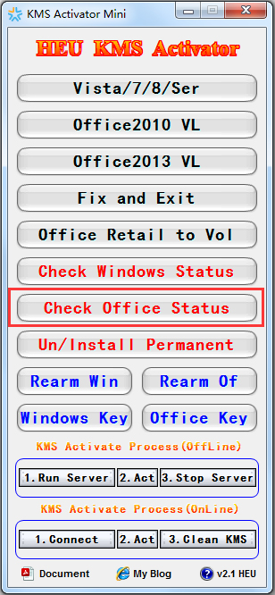 Office2013激活工具(KMS Activator Mini) V2.1 英文绿色版