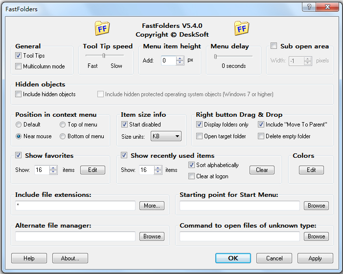 FastFolders(ļ) V5.4.0