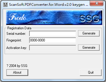 ScanSoft PDF Converter(PDF转换器)注册机 V2.0 绿色