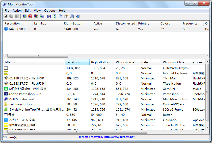 MultiMonitorTool(ʾӹ) V1.90 ɫ